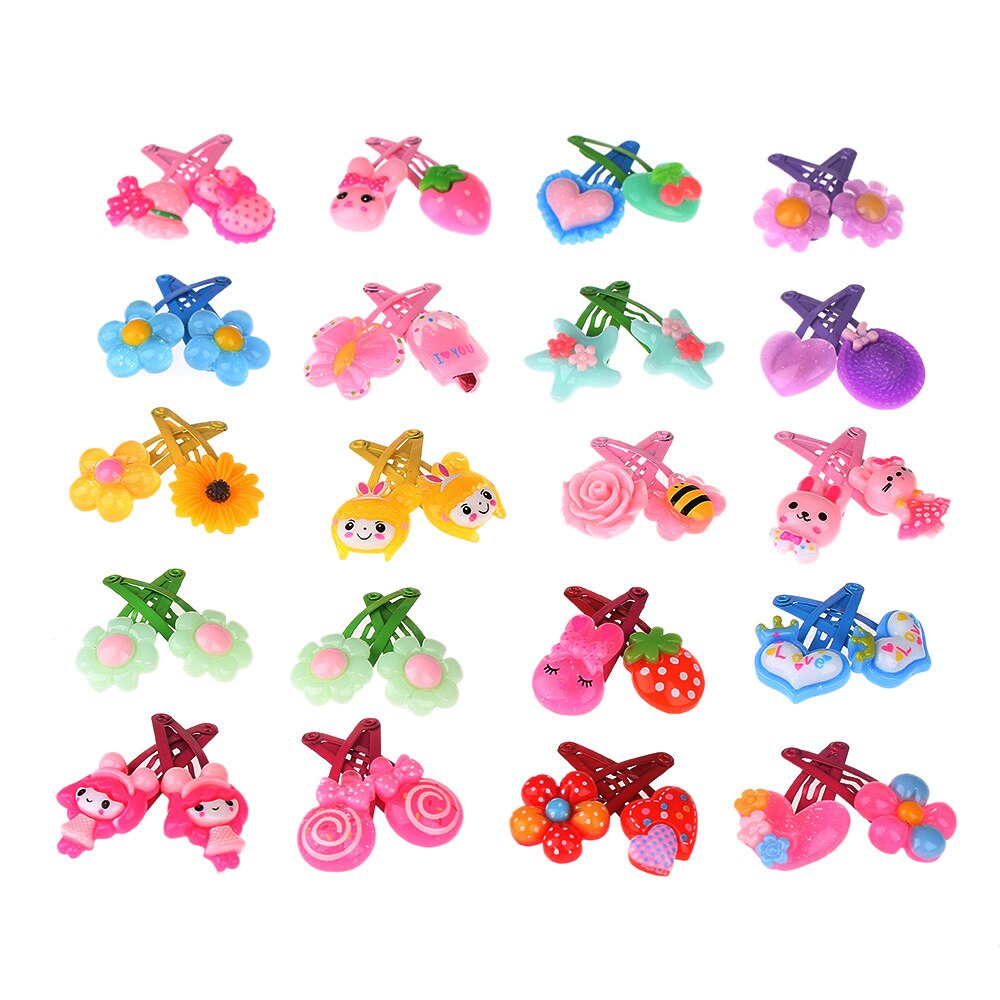10PCS Girls Hairpins Kids Flower Shaped Hair Clips Butterfly Hairpins Infant Hair Pins Lovely Jewelry Baby's Gifts Cute Hai