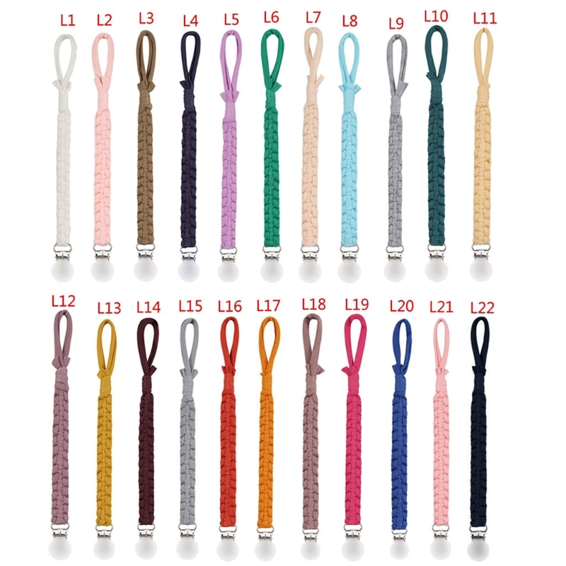 Pacifier Clips Teether Soother Chain Braided Dummy Clips for Baby Infant Toddler