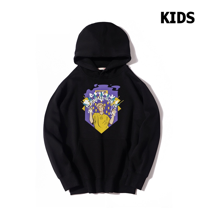 Family Clothing Kids Merch A4 Printed Hoodie Boys Autumn Winter Thicked Fleece Hooded Sweatshirts Casual Parenting Pullover Tops
