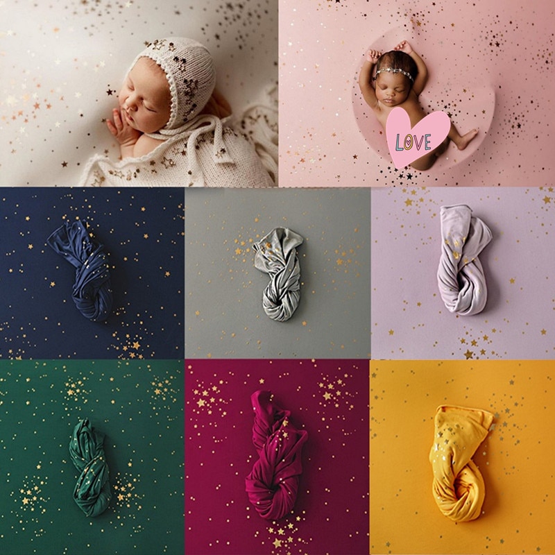 40 / 150*170cm Newborn Photography Props Blanket Baby Gilding Star Blanket Backdrop Fabrics Cloth Baby Shoot Studio Accessories
