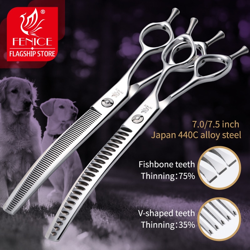 Fenice 7.0/7,5 inch Professional Dog Grooming Schere Gebogene Ausdünnung Schere für Hund Gesicht