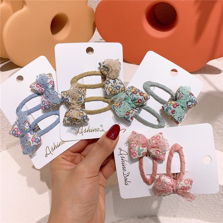 Children's Floral Hair Accessories Girls Hair Pins Baby Clip Butterfly Hairpins Hair Styling Tools Barrettes Hair Clips 2 P