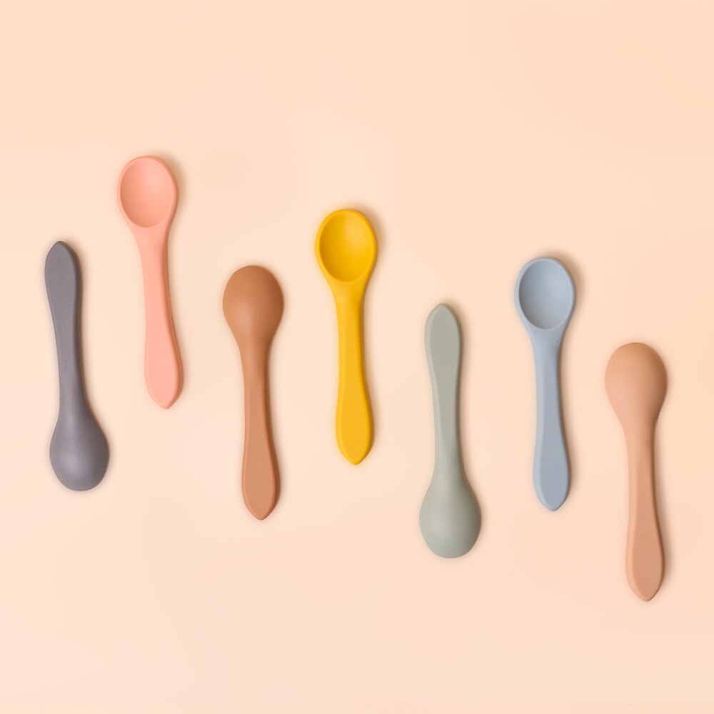 Bpa Free Small Mold Kids Baby Training Silicone Spoon
