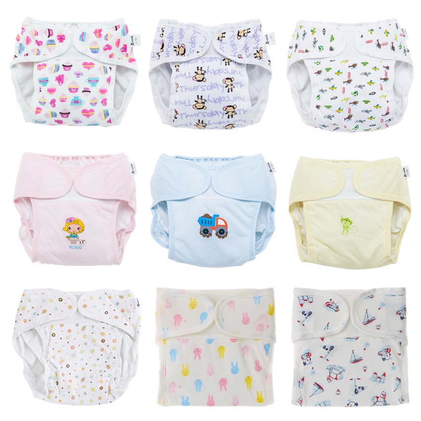 Baby Reusable Diapers Panties Baby Cloth Diapers for Baby Cotton Training Panties Diapers Washable Diaper Breathable Ecological
