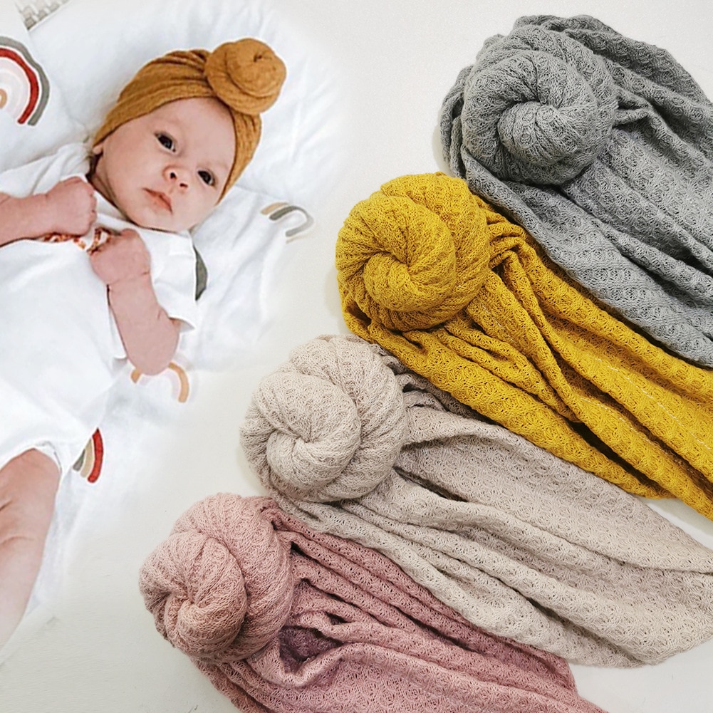 New Child Soft Knit Cotton Knot Hats Infant Toddler Solid Color Beanie Turban Caps Kids Accessories Birthday Gift Photo Props
