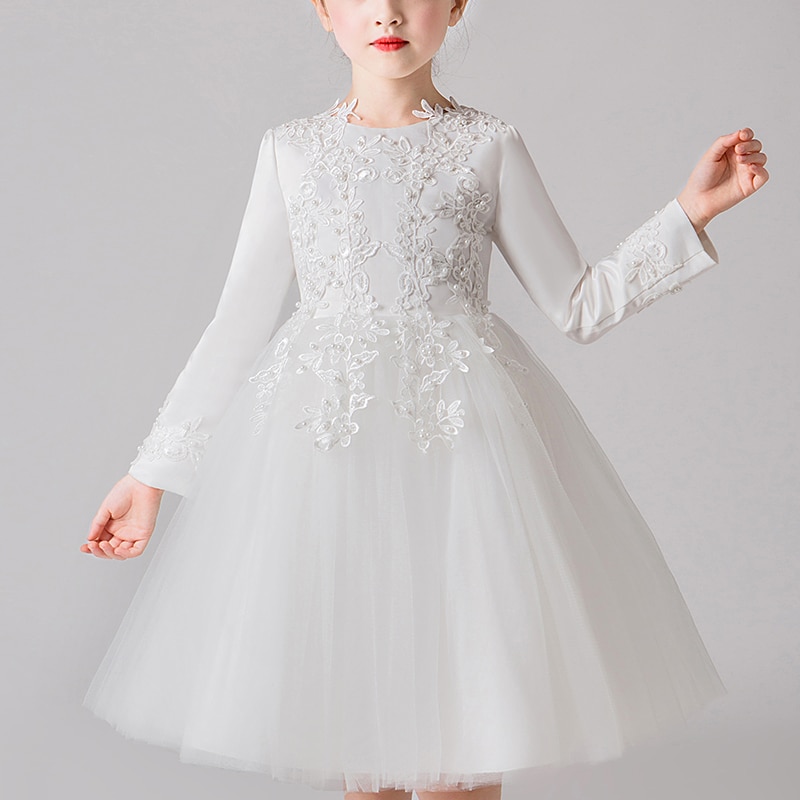 Kids Dresses For Girls Wedding Party Frock Flower Ball Gown Princess Summer Girls Dress Children's Tutu Embroidery Short Dr