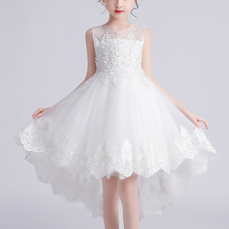 Kids Dress For 4-12 Girls Costumes Wedding Party Tailing Evening Elegant Princess Sleeveless Children’s Dresses 1293