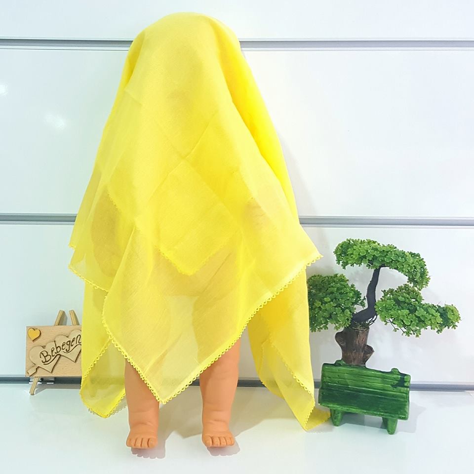 Yellow Embroidered Baby Face Cover