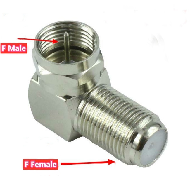 5PCS NEW Right Angle 90 Degree Coaxial Connector Waterproof Connection F Male To F Female Adapter Connector RG6, RG59 Wholesale