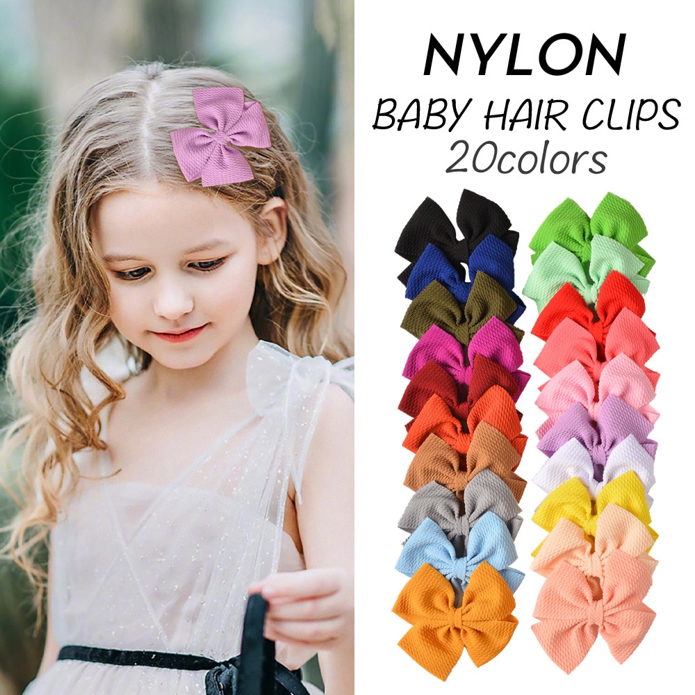 10pcs/lot 20 Color Bubble Bow Children's Hair Clip Baby Girl Bow Duckbill Clip Child Side Hair Pin Holiday Gift