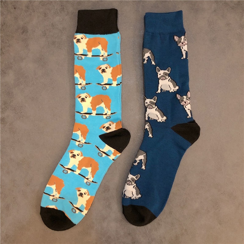 Adult Crew Cotton Socks ST Saint Bernard Sandpiper French BullDog Bull Dog Skateboard Go Skateboarding 2021 New Street Fashion