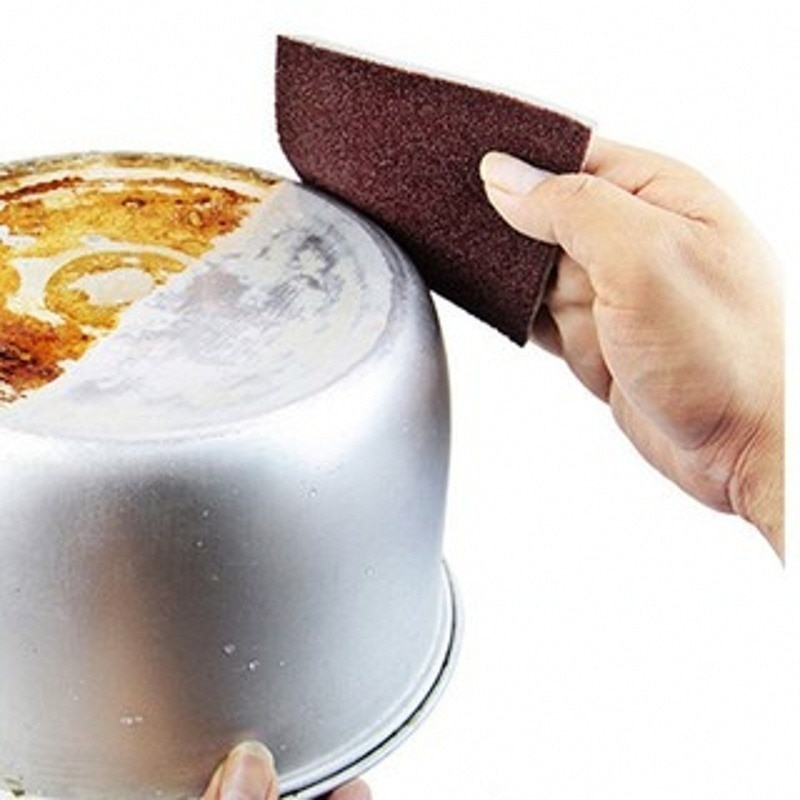 2Pcs Magie Carborundum Reinigung Schwamm Radiergummi Lappen Pan Pot Dish Tiefe Waschen Scheuer Pad