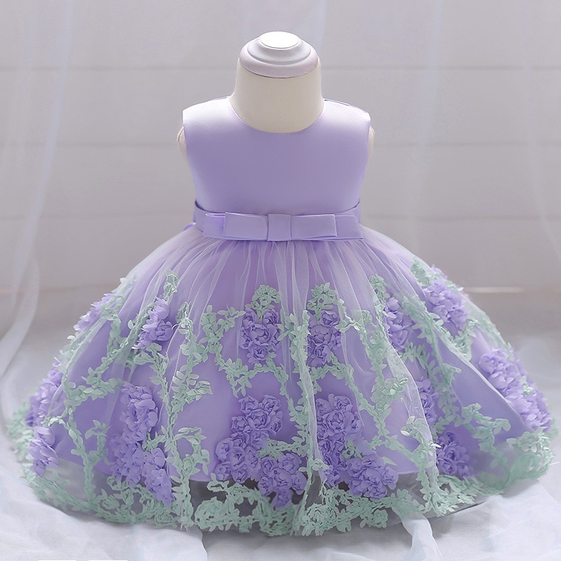 Flower Girl Dresses Baby O-neck Sleeveless Bow Lolita Style Dress For Wedding Party Toddlers Baby Princess Dress Birthday Wear