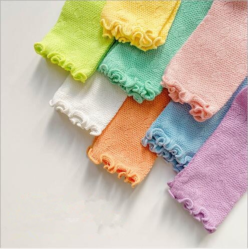 2Pairs Pack 1-8 Year 2021 New children kids socks spring pure color wood ear mesh girls socks