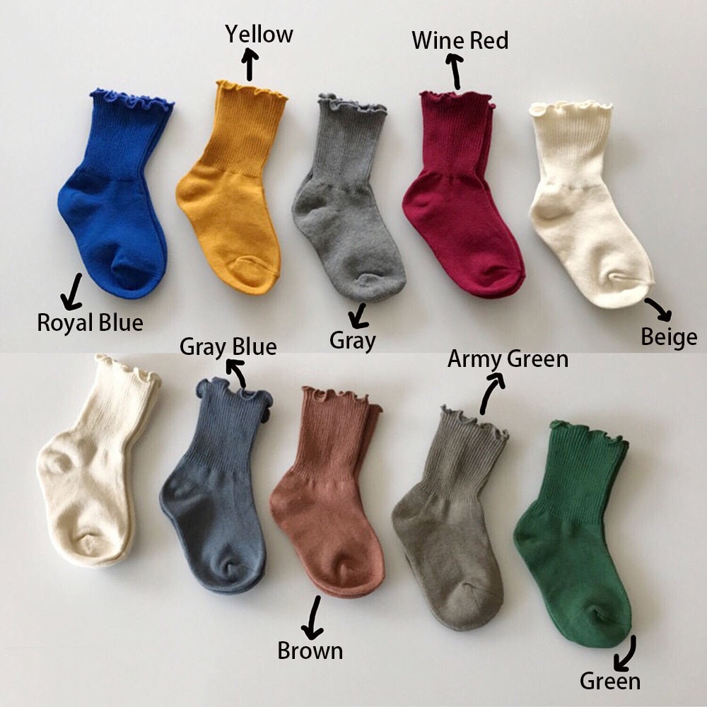 0-6 Years Cute Girls Frilly Socks With Lace Kids Ankle Socks Princess Style Toddlers Baby Girl Boots Sock Short Children Socks