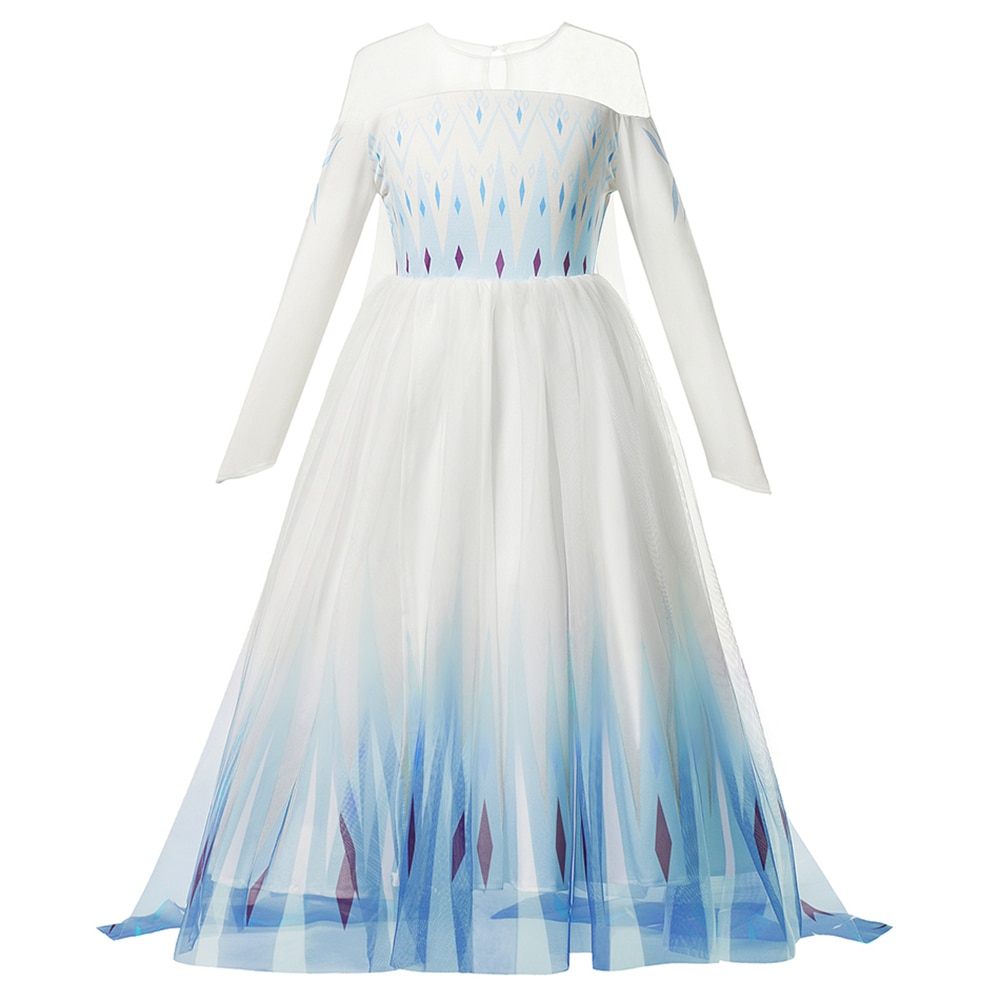 2022 Elsa Cosplay Snow Queen 2 Dresses Girls Dress Elsa Costumes Princess Party Kids Vestidos Fantasia Girls Clothing for Autumn