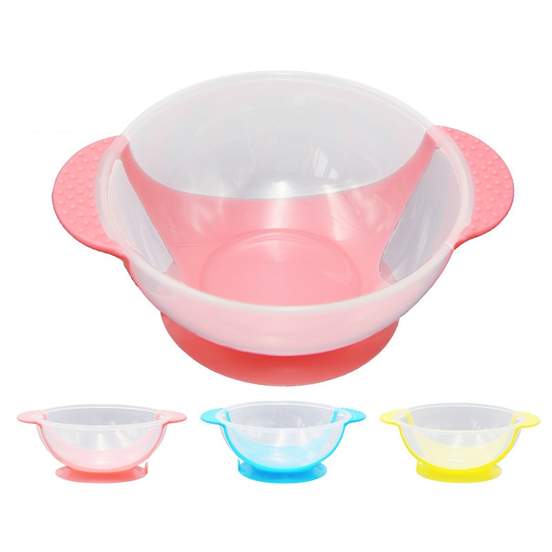Baby Learning Disk with Suction Cup Child Safety Tableware Auxiliary Bowl Temperature Sensing Child Food Bowl