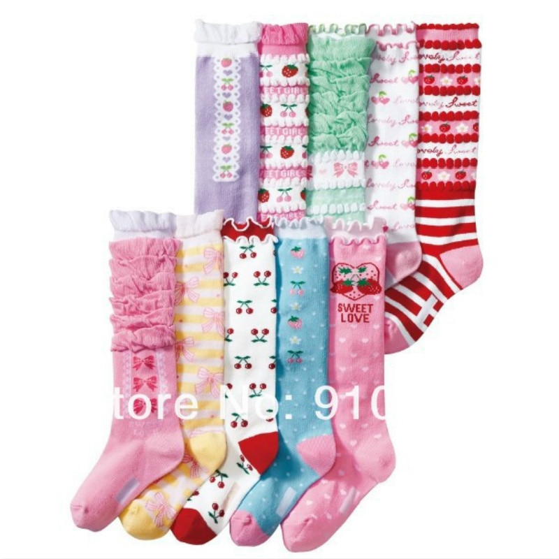Different Colors Size 15-19 Beautiful Girls Stockings Children Stocking Baby Stocking Infant Baby Girl Gift 10Pair/lot