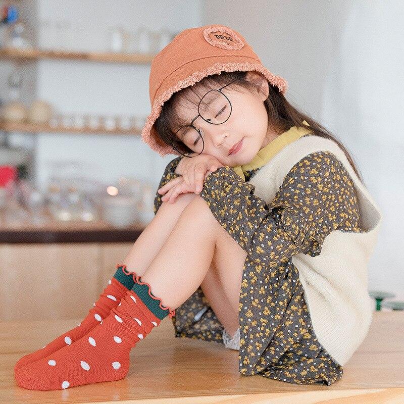 Spring Autumn Children Cotton Stripe Socks Kids Girls Knee High Warm Socks Baby Girls Ruffle Socks Princess Clothes Accessories
