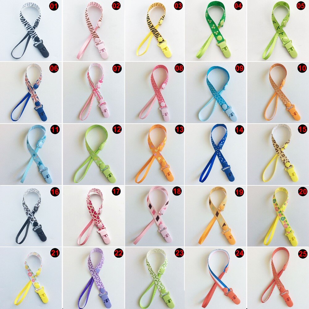 Baby Pacifier Clip Chain for soothers Ribbon Chupetas funny Soother dummy holder Leash Strap Nipple Holder Infant Feeding
