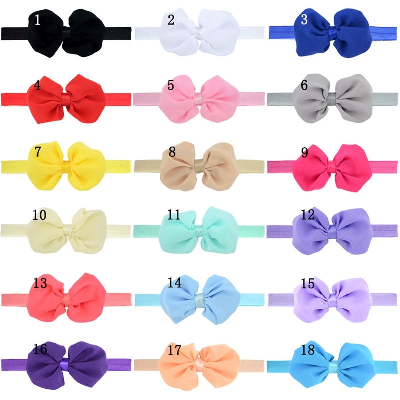 6pcs/lot Fashion Handmade Chiffon Bowknot Infant Headband Newborn Bow Elastic Hairband Baby Girls Hair Accessories Birthday Gift