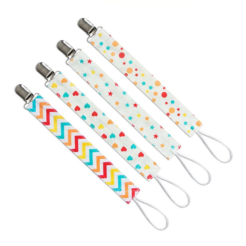 4pcs Nipple Holder Baby Pacifier Clips Chain Dummy Nipple Belt Teether Pacifier Holder Clip For Baby Safe Soother Chain