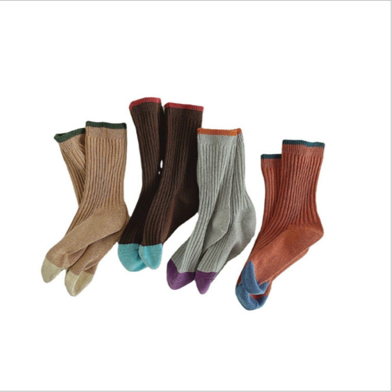 4 Pairs Baby Socks Kids Spring Autumn Cotton Breathable Boys Girls Socks