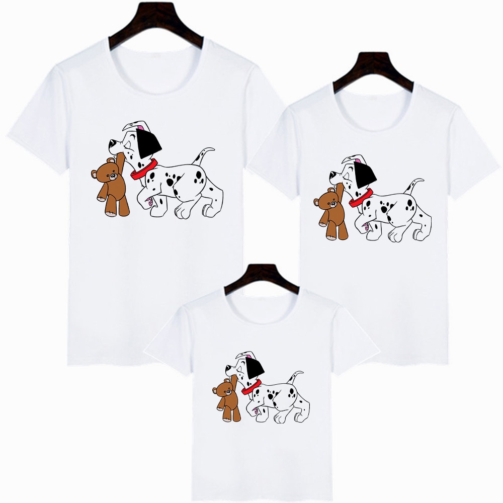 Disney Films 101 Dalmatians Print Children Tshirt Casual Funny Baby Girl Boy T Shirt Gift for Famliy Look Top Adult Unisex Tee