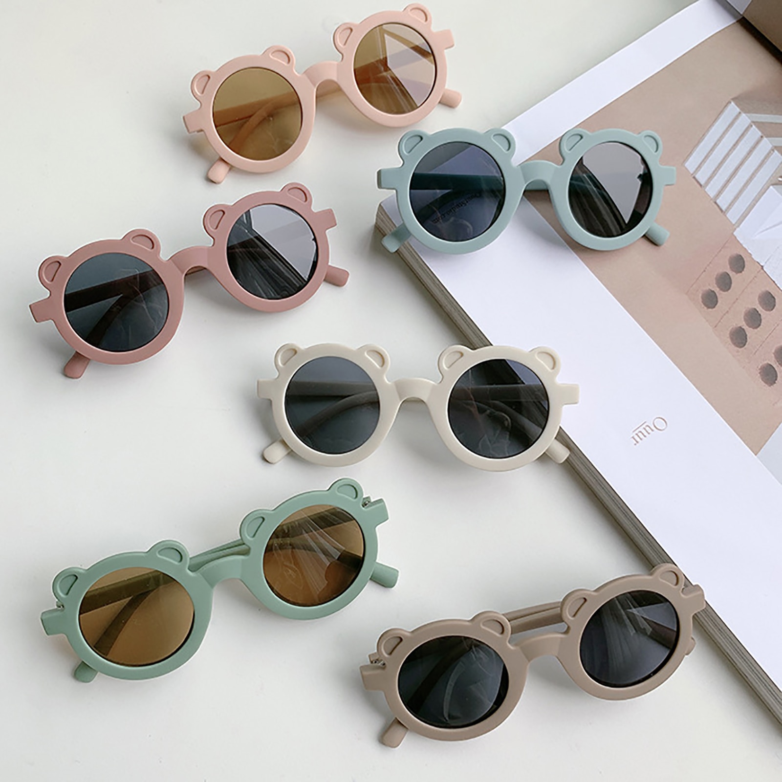 Children Sunglasses Round Frame Sun Glasses For Boys Girls White/ Black/ Blue/ Brown/ Green/ Apricot/ Coffee Infant Eyeglasses