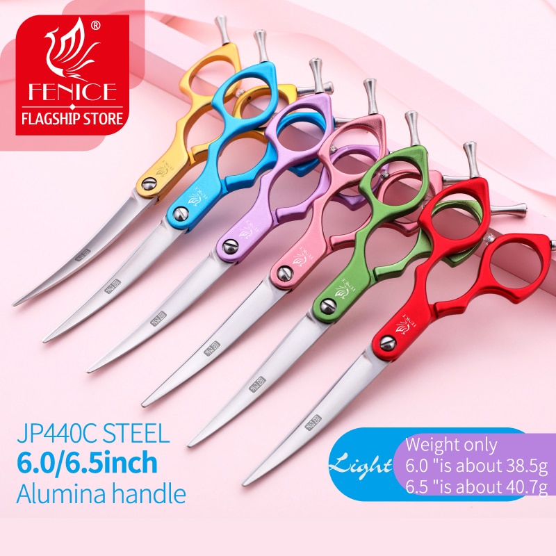 Fenice Professionelle JP440C Bunte 6,0 6,5 Inch Gebogene Pflege Schere Pet Scissor für Hunde Katzen