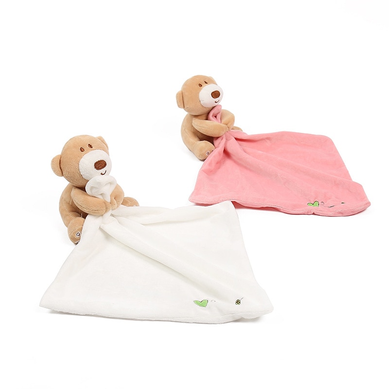 Infant Baby Nursery Soft Smooth Towel Bath Security Cute Bear Toy Blanket Cute Plush Warm Soft Towel