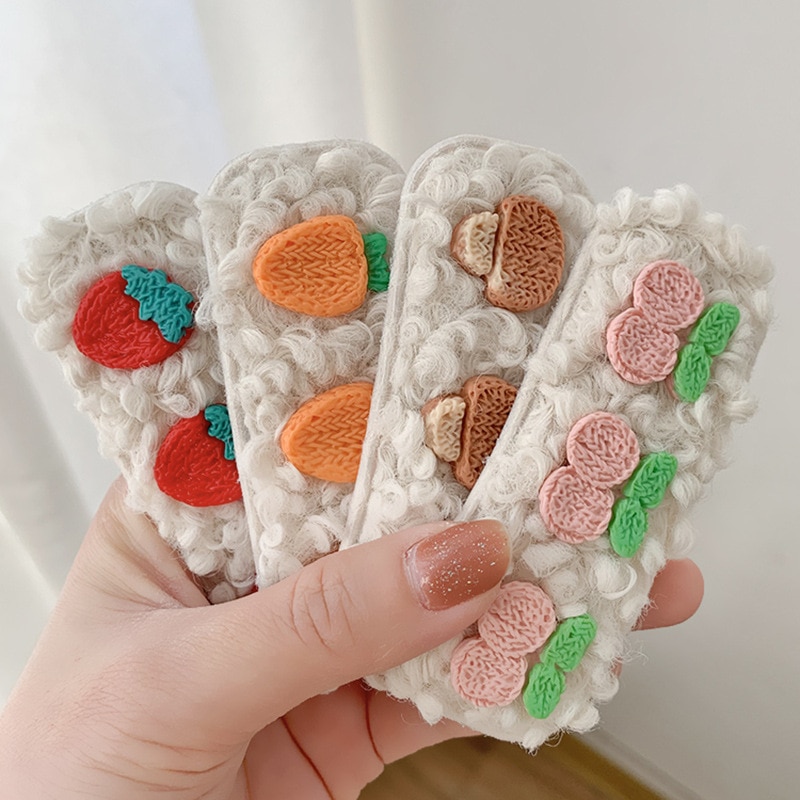 Baby Girls Cute Hair Pins Plush Hair Clip Hair Accessories Children Kids Hair Styling Tools Barrettes Headdress Hair Wear