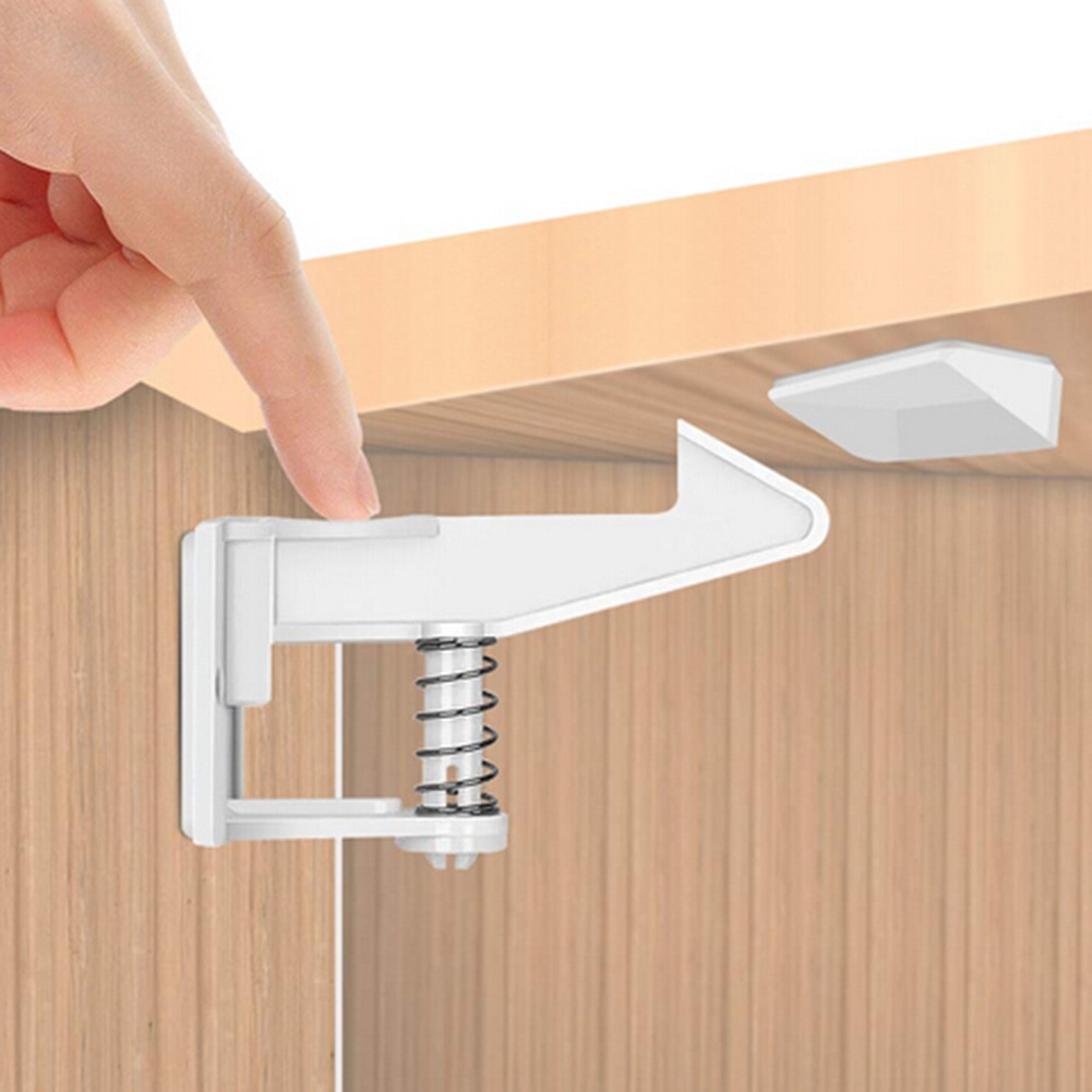 10pcs Baby Safety Invisible Security Drawer Lock No Punching Children Protection Cupboard Cabinet Door Drawer Safety Locks