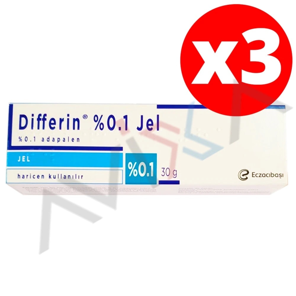Differin Gel 0.1% Acne Treatment, 30g / 1oz, Strength Retinoid - 3 Pack