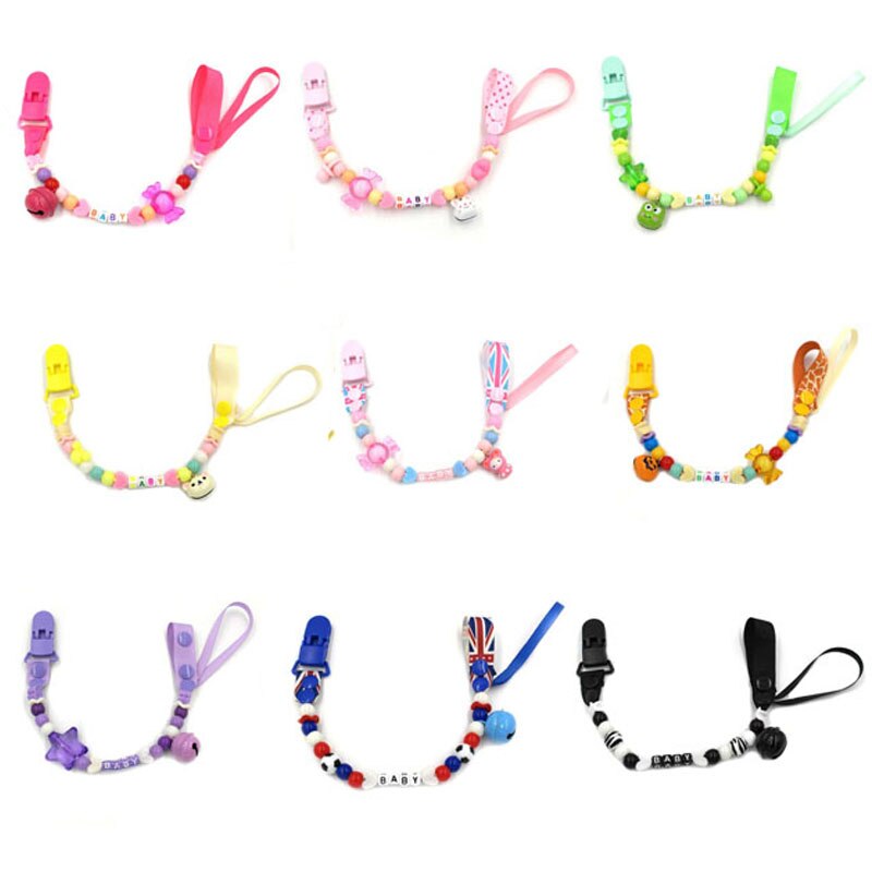 Bell Cartoon pacifier chain Baby Pacifier Clip for Nipples Cute Infant Teeth Dummy Chain for Children Baby Pacifier Clip