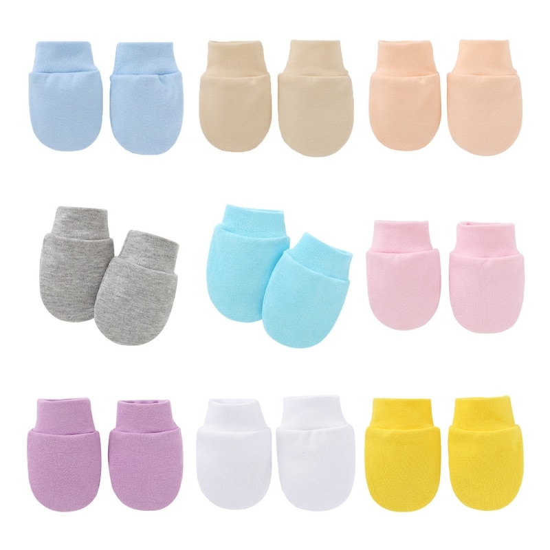 Baby Anti Scratching Soft Cotton Gloves Newborn Protection Face Scratch Mittens A2UB