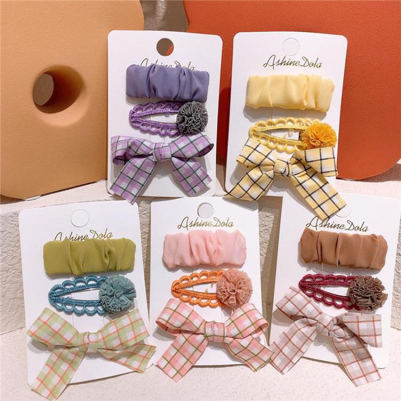 Plaid Butterfly Hair Pins For Girls Hair Accessories Baby Clips Ins Barrettes Children Hair Styling Tools Hair Grips Headwear