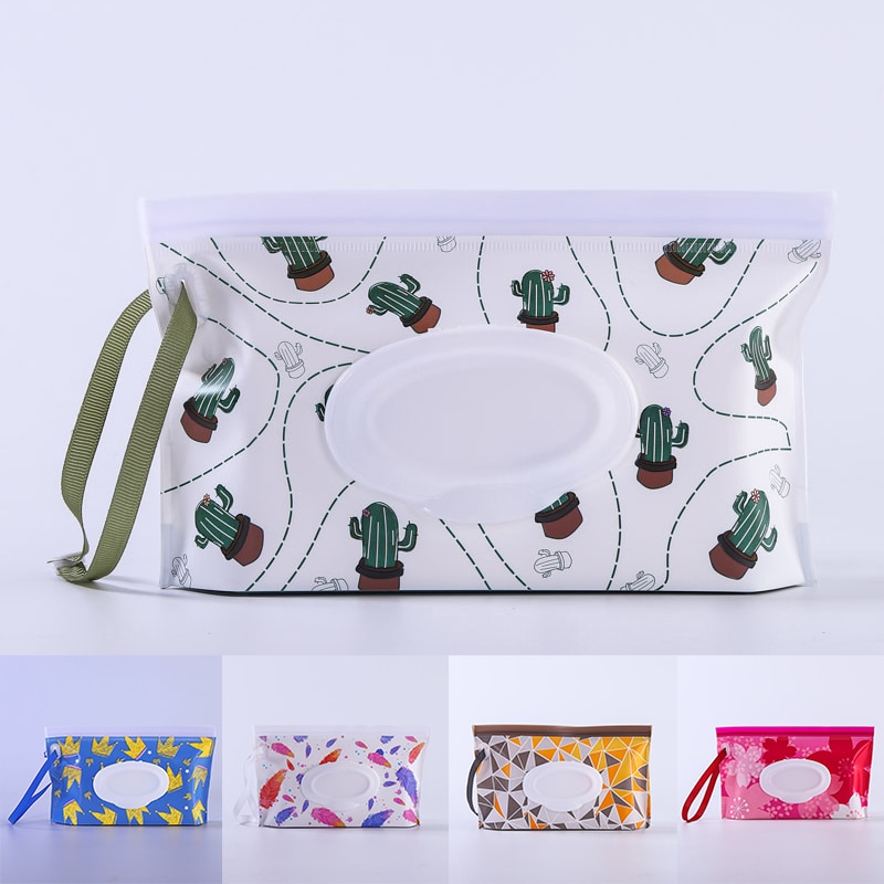 EVA 1Pcs Cartoon Pattern Wet Wipe Bag Eco-friendly Infant Supplies Portable Wipes Container Cleaning Wipes Case Reusable