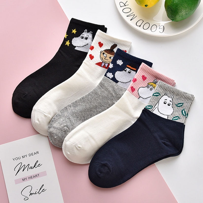 Spring Autumn Animal Hippo Cotton Socks For Women Cartoon Anime Character Girls Socks Cute Breathable Casual Students Sox 2022
