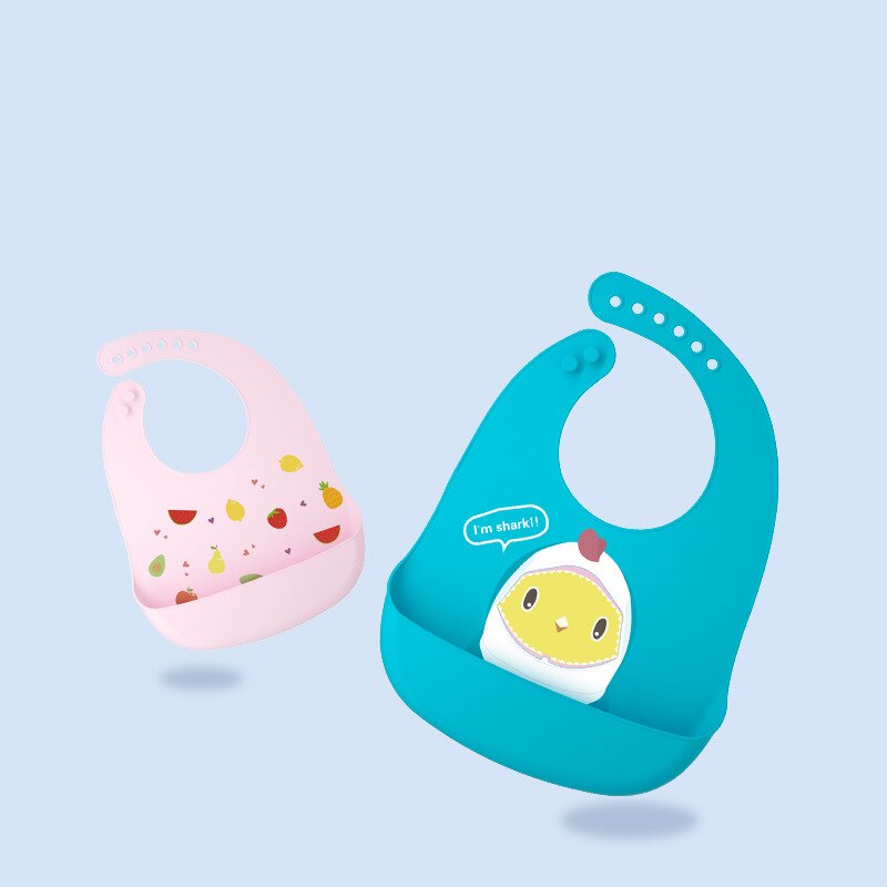 Amboch new design high quality silicone baby bibs button silicone bibs