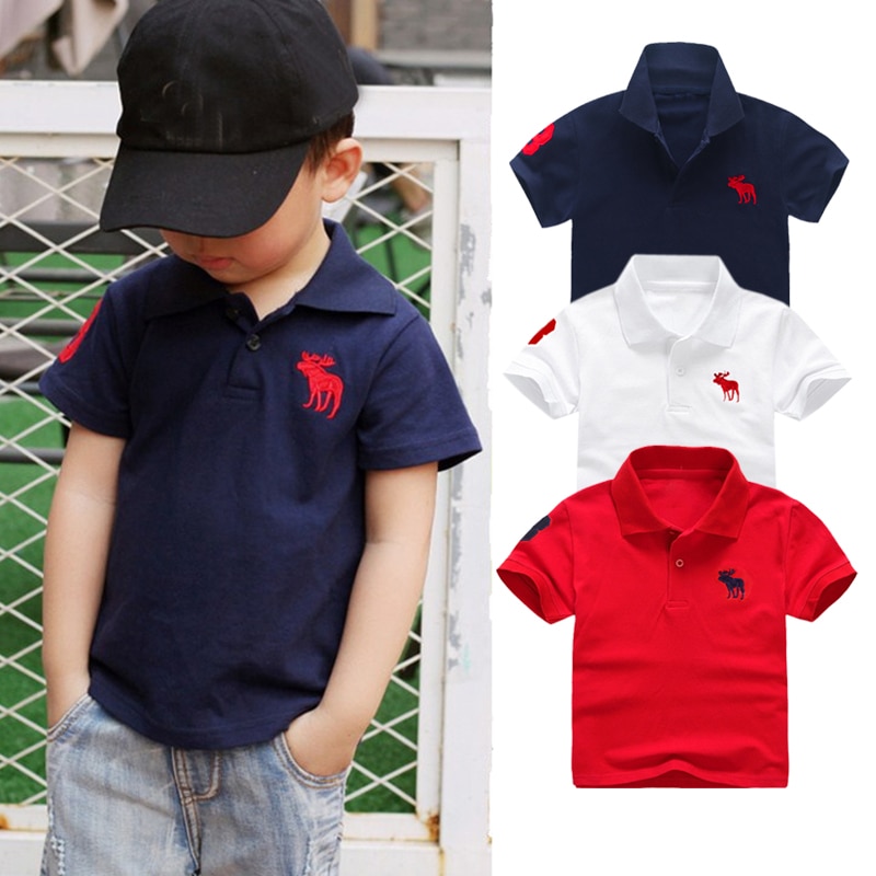 IENENS Kids Polo-shirt Boys Short Sleeves Clothes Summer Tees Clothing 3-9 Years Child Cotton Breathable T-Shirt Tops