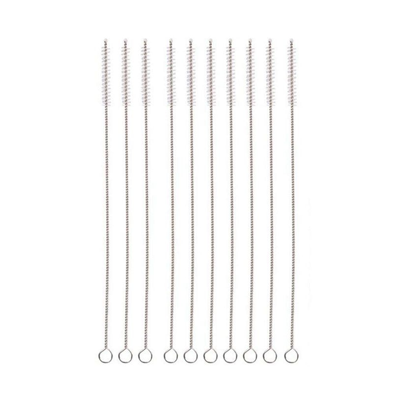 Drink Straw Cleaning Brush, Nylon Bottle Brush Tube Brush Pipe Cleaning Brushes, Set of 10