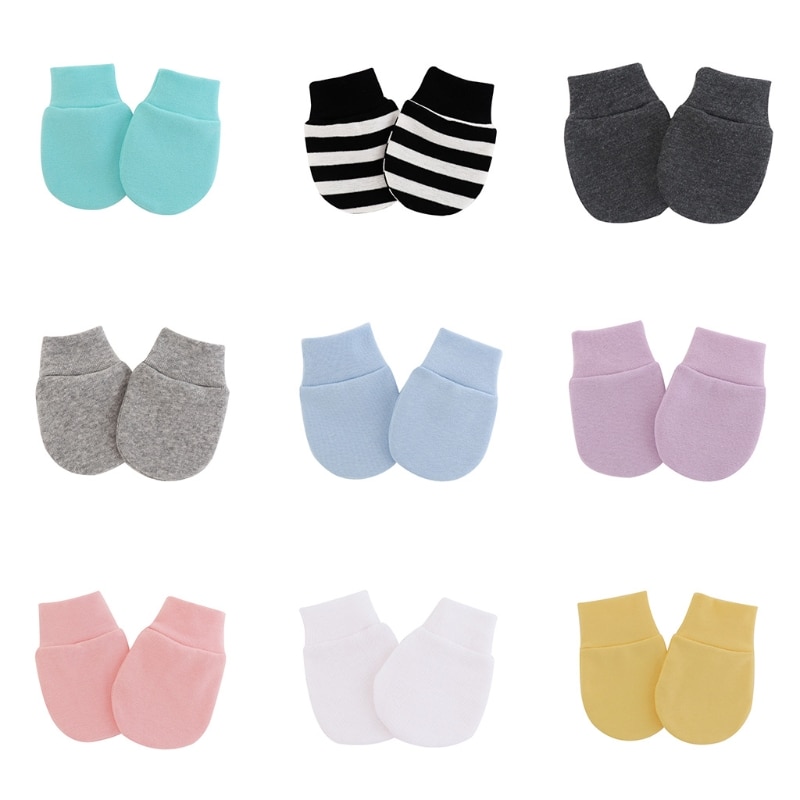 2021 New 1 Pair Baby Anti Scratching Soft Cotton Gloves Newborn Protection Face Scratch Mittens Infant Handguard Supplies