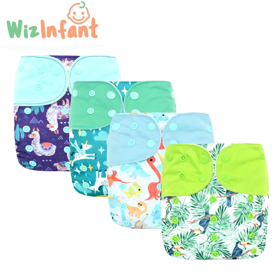 WizInfant 2pcs/lot OS Suede Cloth Pocket Cloth Diaper,ECO-friendly back elastic pocket,waterproof and breathable,for 5-18kg baby