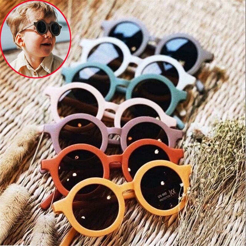 2021 Fashion Retro Kids Sunglasses Solid Color Ultraviolet-proof Round Convenience Infant Eyewear Glasses Free Shipping