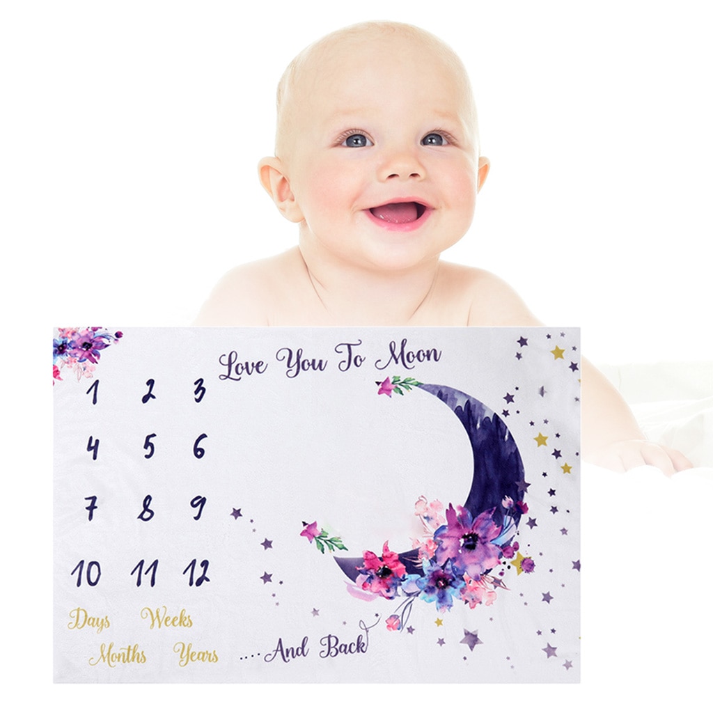 Infant Baby Milestone Photo Props Background Blankets Play Mats Backdrop Cloth Calendar Photo Access Nordic Baby Photo Blanket