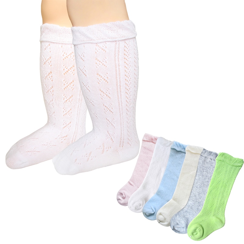 New Fashion Summer baby transfer loop hollow knee-Highs socks toddler Newborn Fishing net cotton socks knit loop Anti-mosquito