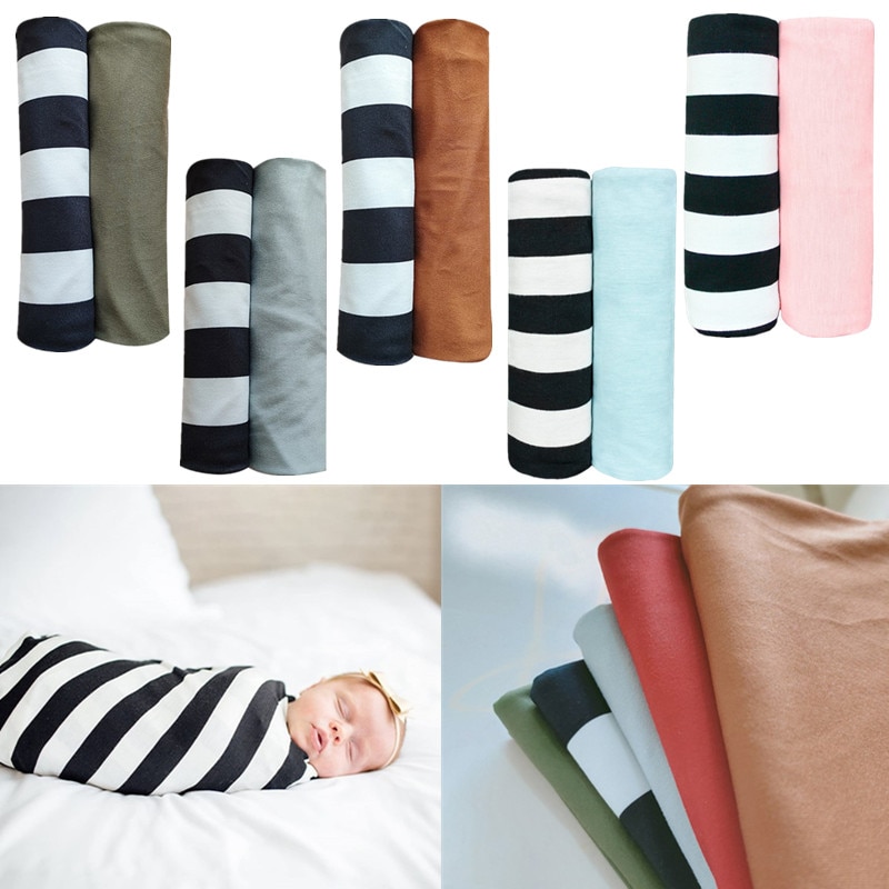 2 Pcs/Set Pure Cotton Baby Blanket Soft Breathable Baby Infant Receiving Blanket Swaddling Wraps Newborn Bath Towel Bedding Gift
