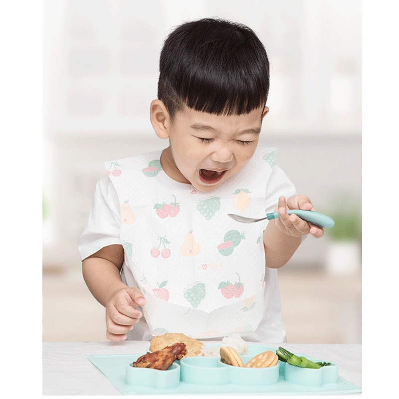 10pcs/20pcs Disposable Baby Bib With Pocket Children's Waterproof Feeding Bibs Saliva