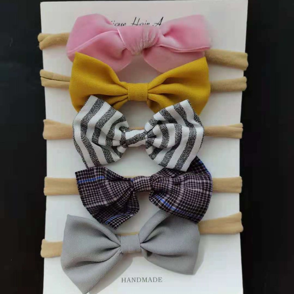 10pcs/Lot Newborn Baby Lace Handmade Bow Hair Band Non-Woven Flower Bow Girls Hair Accessories Hot Sale Dropshipping Headwear